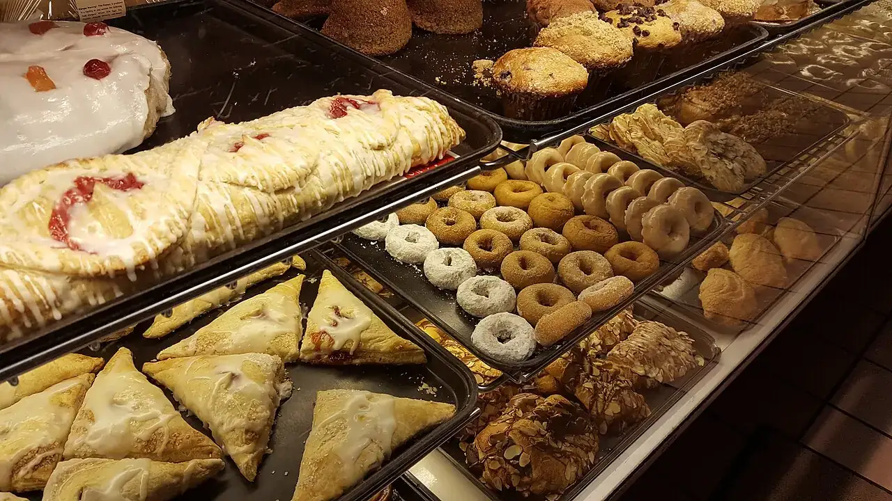 Assorted pastries on display